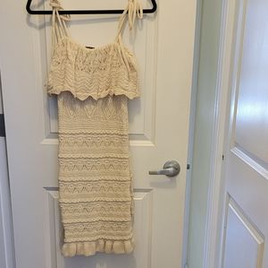 New, with tags! Beautiful Zara cream dress, Size Small